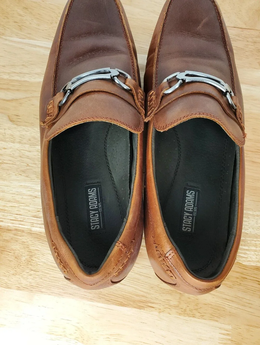 Stacy Adams Shoes Mens Size 10.5 M Brown Leather Bit Loafers Slip On Dress